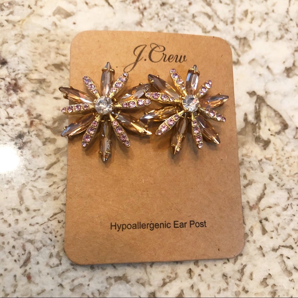 J. Crew Crystal cluster earrings - rose gold